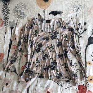 Oversized long sleeve floral tee